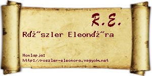 Röszler Eleonóra névjegykártya